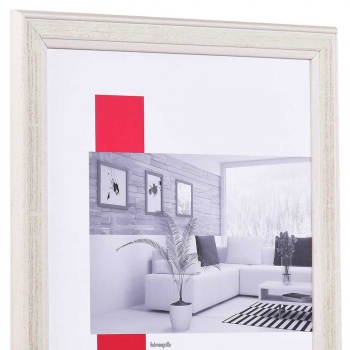Holz-Bilderrahmen Profil 64 40x50 cm | weiß | Antireflexglas