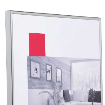 Kunststoff-Bilderrahmen Profil ART 28x35 cm | Silber | Normalglas